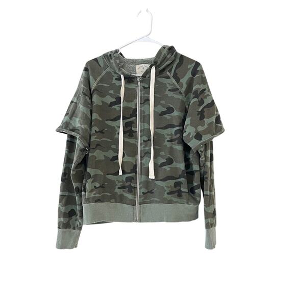 Electric & Rose Camo Zip Hoodie Women’s Small Soft Terry Loungewear Boho - Picture 4 of 8